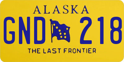 AK license plate GND218