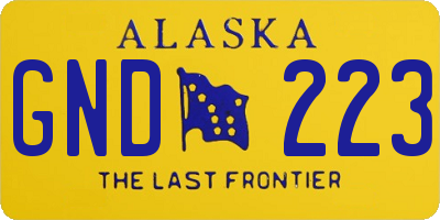 AK license plate GND223