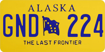 AK license plate GND224