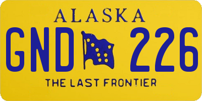 AK license plate GND226