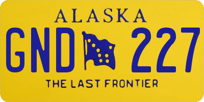 AK license plate GND227