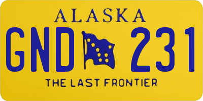 AK license plate GND231