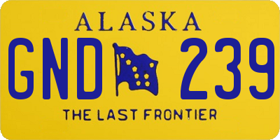 AK license plate GND239