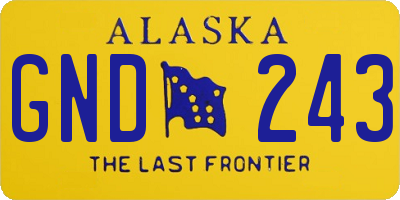 AK license plate GND243