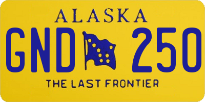 AK license plate GND250