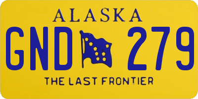 AK license plate GND279