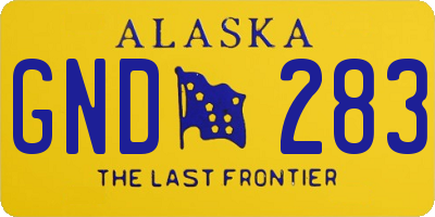 AK license plate GND283
