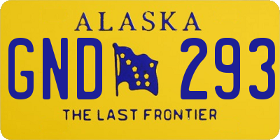 AK license plate GND293