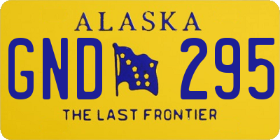 AK license plate GND295