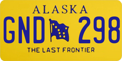 AK license plate GND298