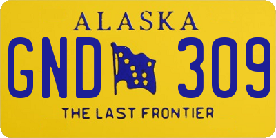 AK license plate GND309