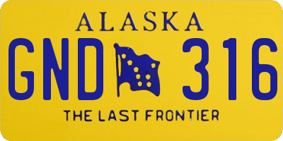 AK license plate GND316