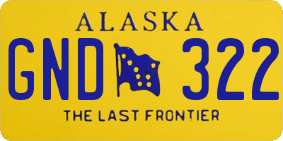AK license plate GND322