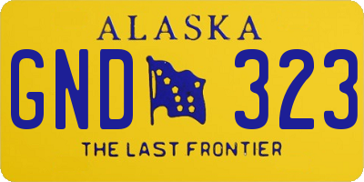 AK license plate GND323