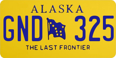 AK license plate GND325