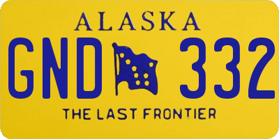 AK license plate GND332