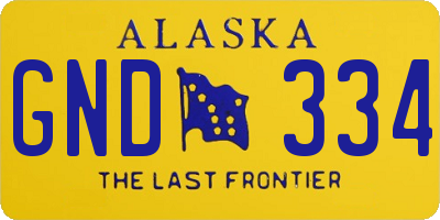 AK license plate GND334