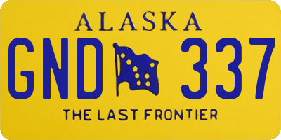 AK license plate GND337
