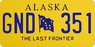AK license plate GND351