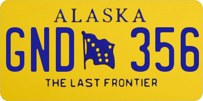 AK license plate GND356