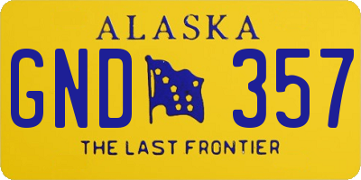 AK license plate GND357