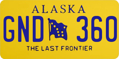 AK license plate GND360