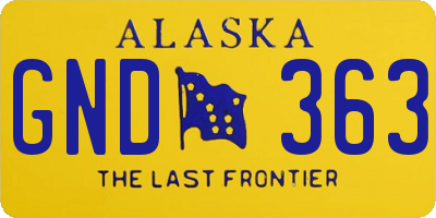 AK license plate GND363