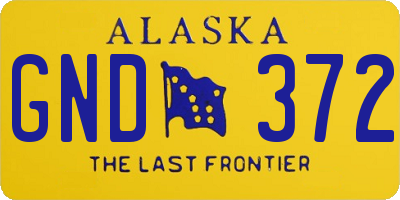 AK license plate GND372