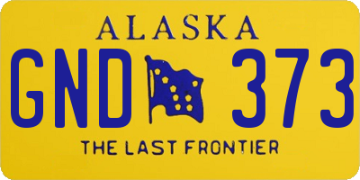 AK license plate GND373