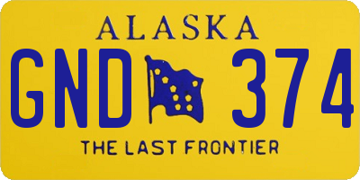AK license plate GND374