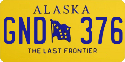 AK license plate GND376