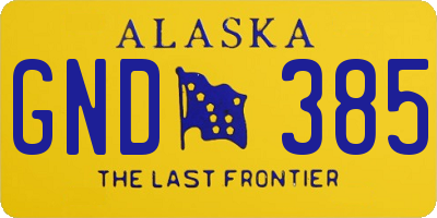 AK license plate GND385