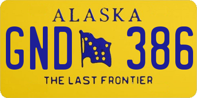 AK license plate GND386
