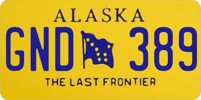 AK license plate GND389