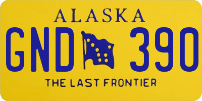 AK license plate GND390