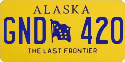 AK license plate GND420
