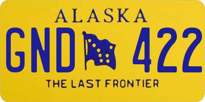 AK license plate GND422