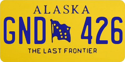 AK license plate GND426