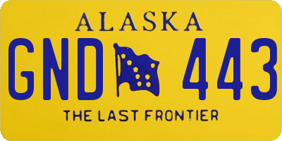 AK license plate GND443