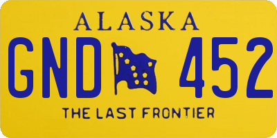 AK license plate GND452