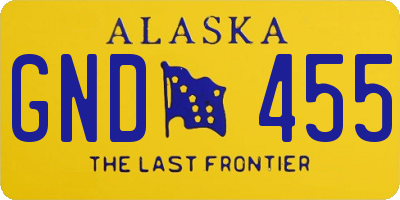 AK license plate GND455