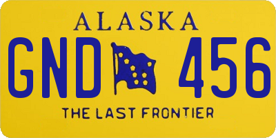 AK license plate GND456