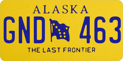 AK license plate GND463