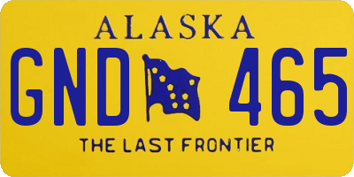 AK license plate GND465