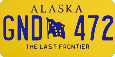 AK license plate GND472