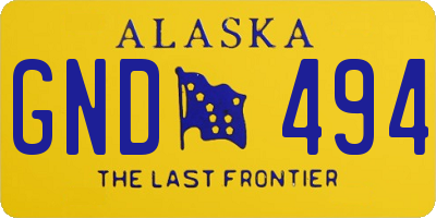 AK license plate GND494
