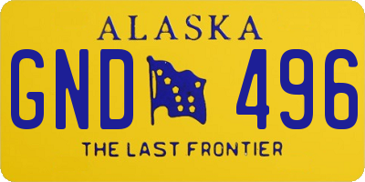 AK license plate GND496