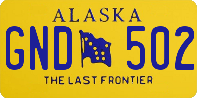 AK license plate GND502