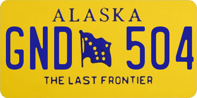 AK license plate GND504
