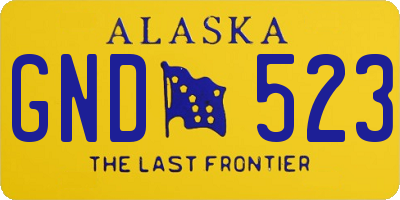 AK license plate GND523